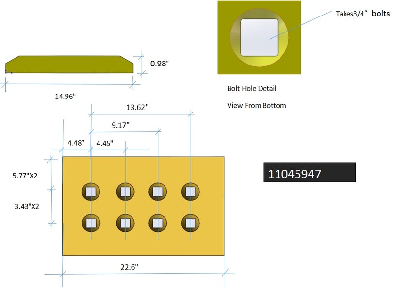 11045947 | Volvo Cutting Edges-22.60" LONG