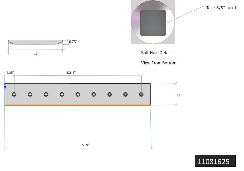 11081625 | Volvo Cutting Edges-58.98" LONG
