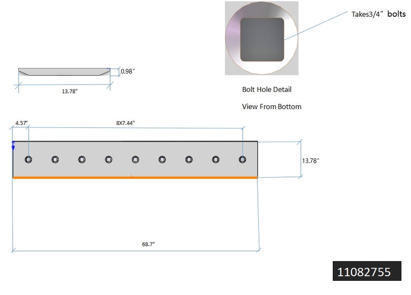 11082755 | Volvo Cutting Edges-68.56" LONG