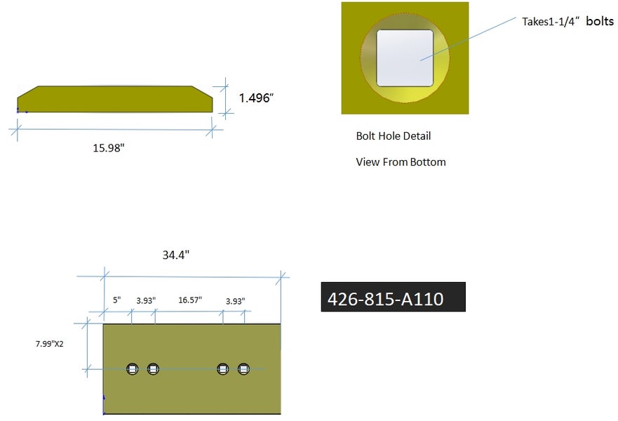 426-815-A110 | Komatsu Cutting Edges-34.38" LONG