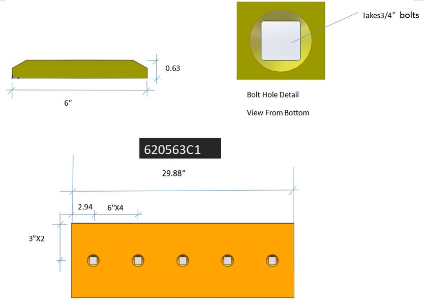 620563C1 | Dresser Cutting Edges-29.88" LONG