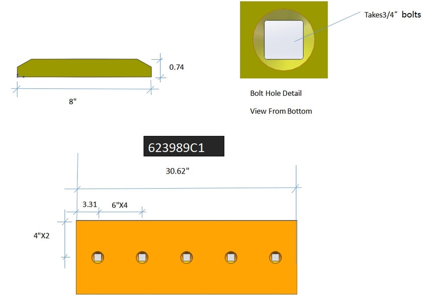 623989C1 | Dresser Cutting Edges-30.63" LONG