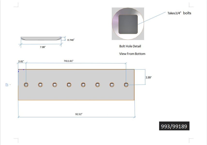 993/99189 | JCB Cutting Edges-92.52" LONG