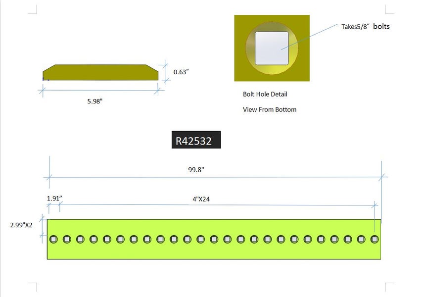 R42532 | Case Cutting Edges-99.88" LONG