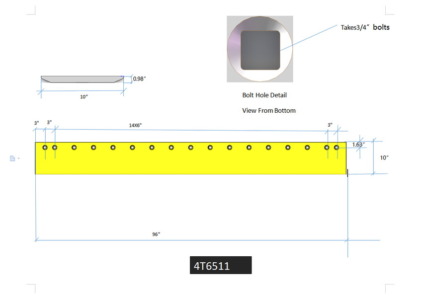 4T6511 | Caterpillar Grader Blades-8 FT LONG GRADER BLADE
