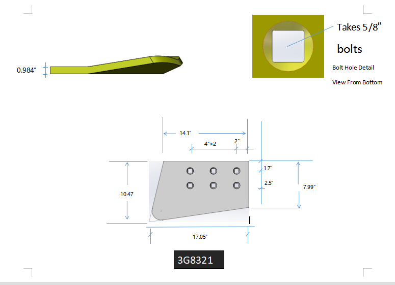 3G8321 | Caterpillar End Bits-HOT CUPPED