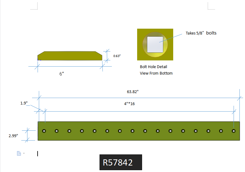 R57842 | Case Cutting Edges-63.75" LONG