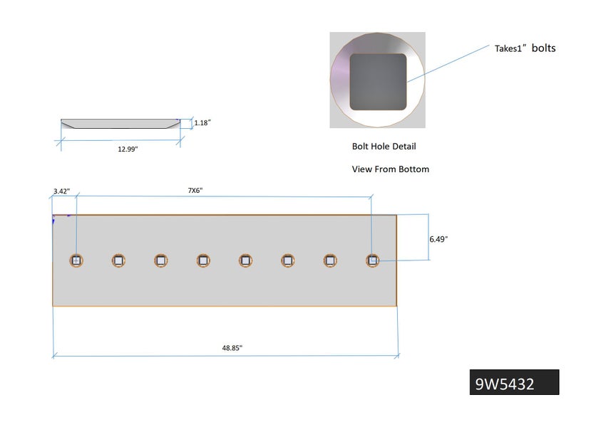 9W5432 | Caterpillar Cutting Edges-48.75" LONG