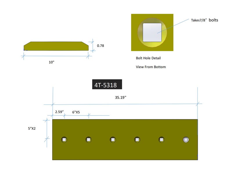 4T5318 | Caterpillar Cutting Edges-35.25" LONG