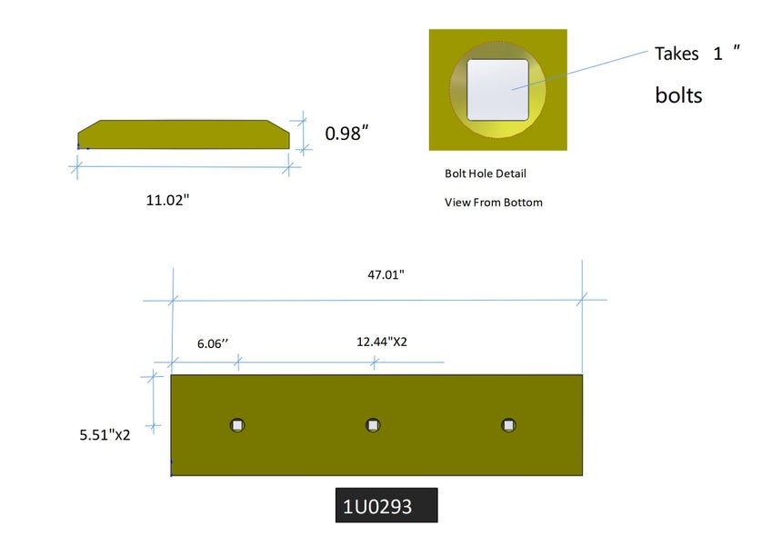 1U0293 | Caterpillar Cutting Edges-47" LONG