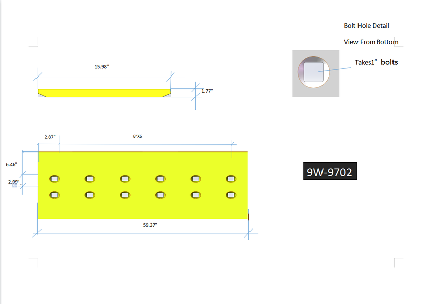 9W9702 | Caterpillar Cutting Edges-36.75" LONG