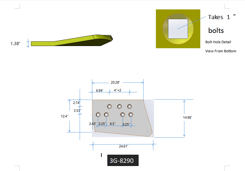 3G8290 | Caterpillar End Bits-HOT CUPPED