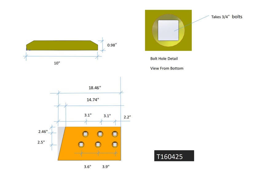 T160425 | John Deere Cutting Edges-18.38" LONG