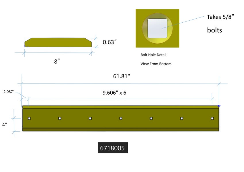 6718005 | Bobcat Style Cutting Edges-61.80" LONG