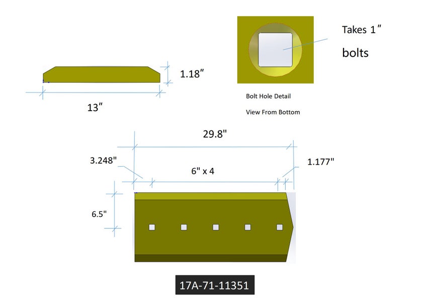 17A-71-11351 | Komatsu Cutting Edges-30" LONG