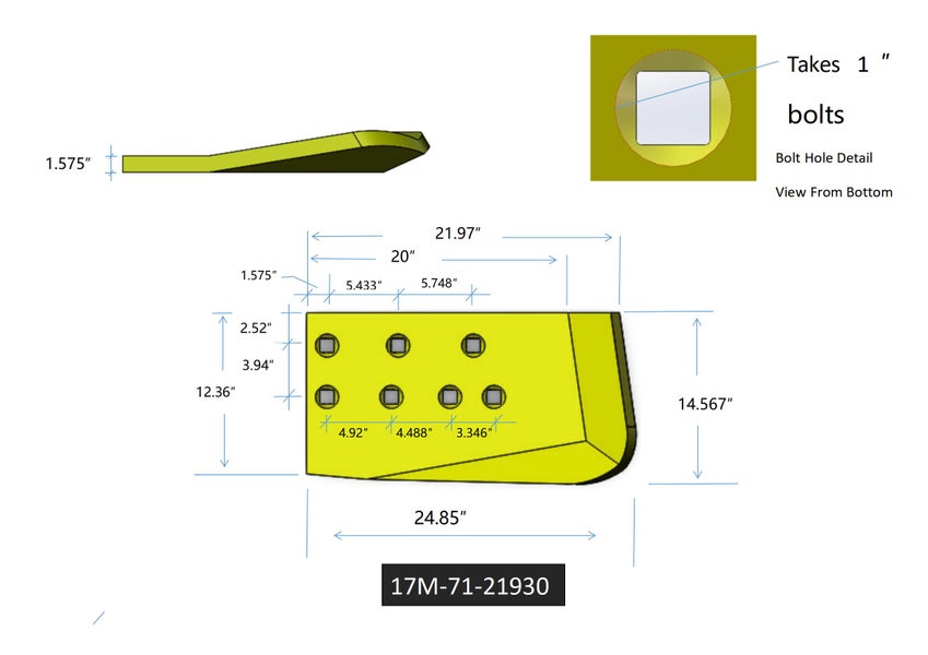 17M-71-21930 | Komatsu End Bits-HOT CUPPED