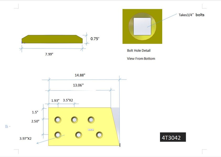 4T3042 | Caterpillar End Bits-LEVEL CUT