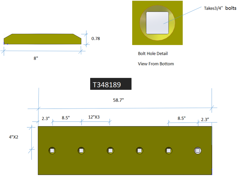 T348189 | John Deere Cutting Edges-58.75" LONG