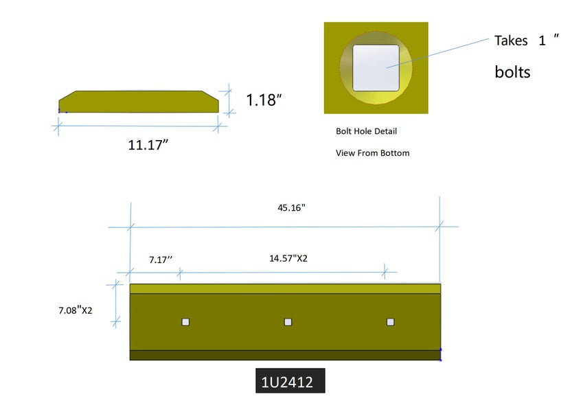 1U2412 | Caterpillar Cutting Edges-45.19" LONG