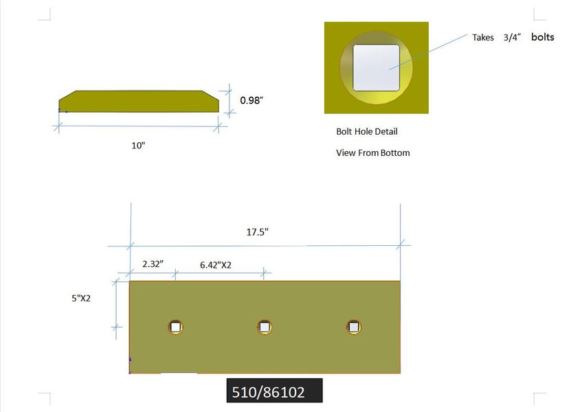 510/86102 | JCB Cutting Edges-17.49" LONG