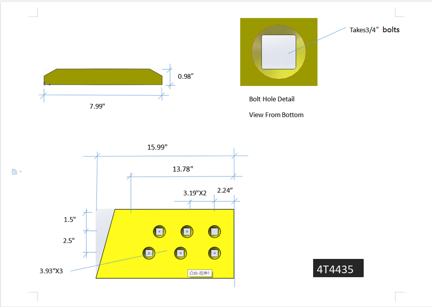 4T4435 | Caterpillar End Bits-LEVEL CUT