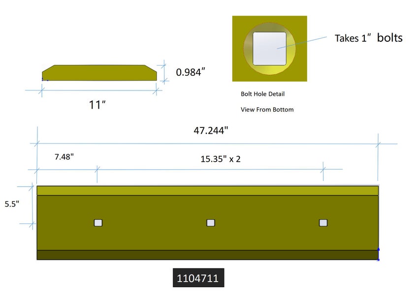 110-4711 | Caterpillar Cutting Edges-47.25" LONG