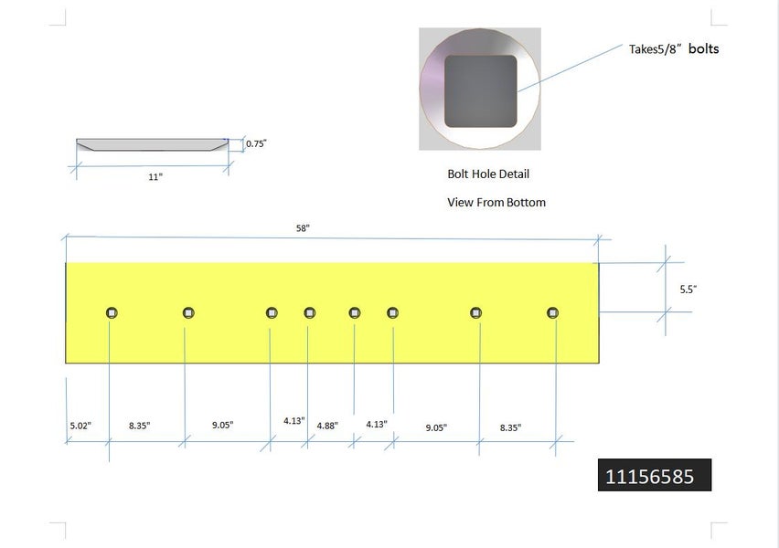 11156585 | Volvo Cutting Edges-58" LIP
