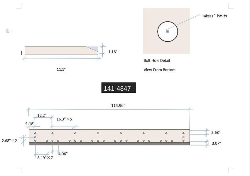 141-4847 | Caterpillar Base Edges-115" LONG