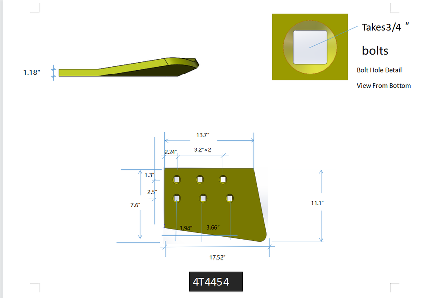 4T4454 | Caterpillar End Bits-LEVEL CUT
