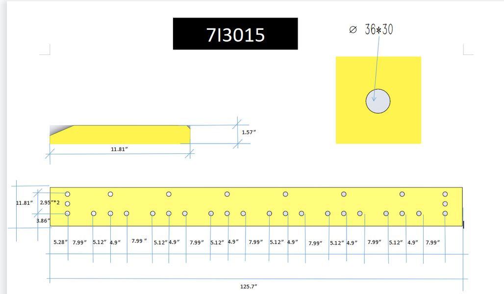 7I3015 | Caterpillar Base Edges-125.75" LONG