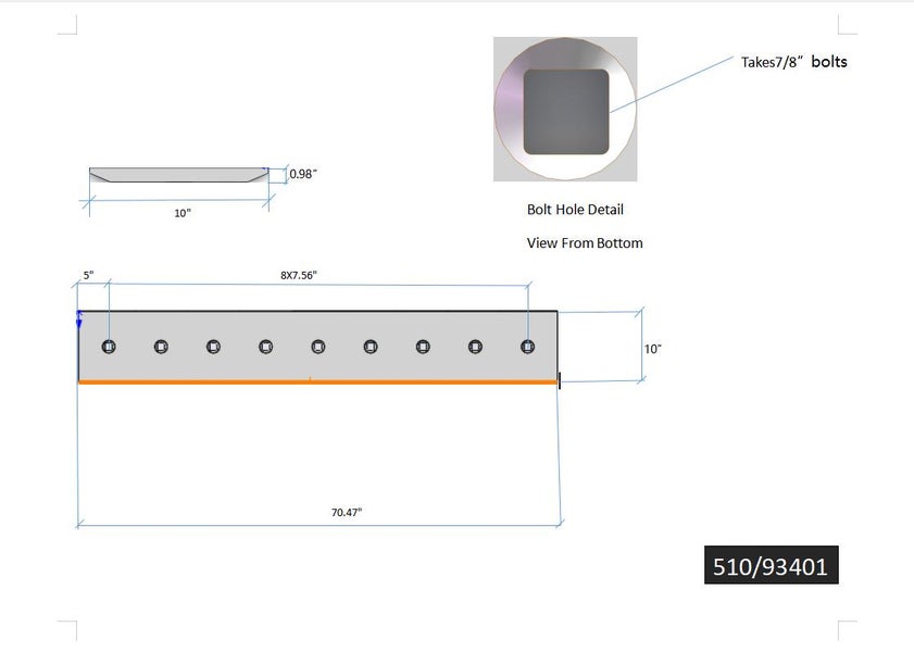 510/93401 | JCB Cutting Edges-70.47" LONG