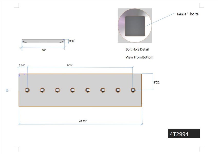 4T2994 | Caterpillar Cutting Edges-47.75" LONG