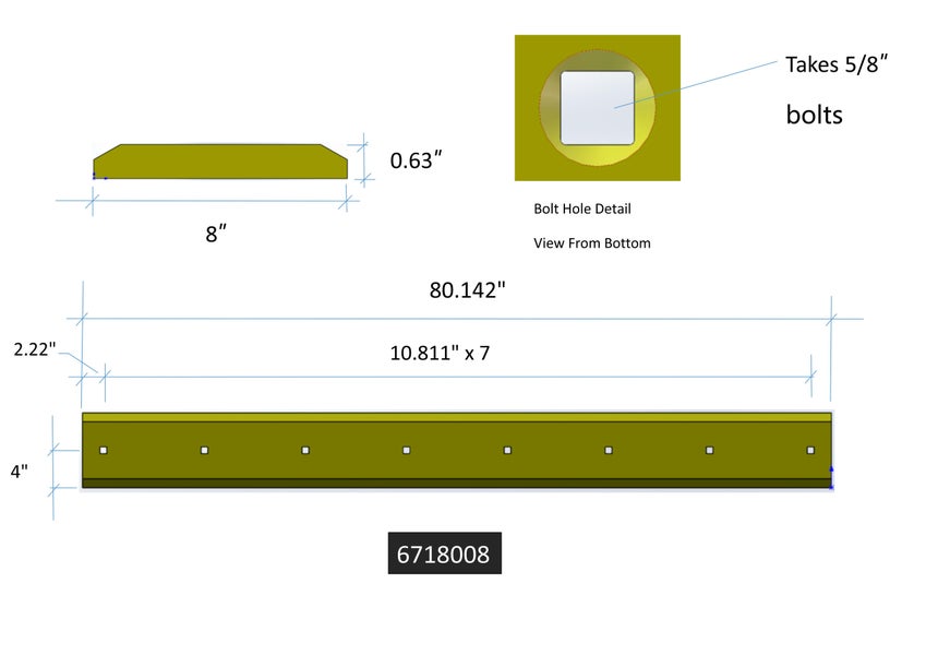 6718008 | Bobcat Style Cutting Edges-80.14" LONG