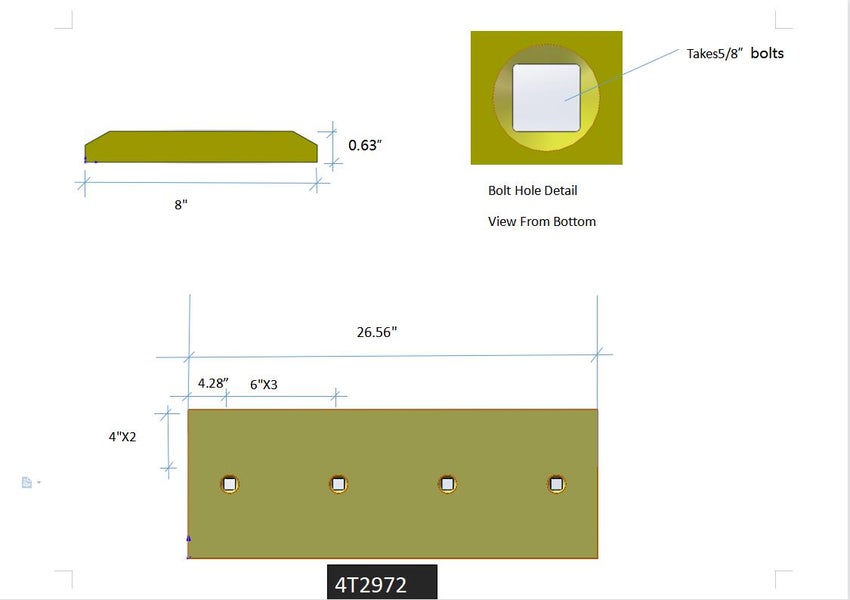 4T2972 | Caterpillar Cutting Edges-26.50" LONG