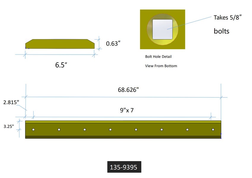 135-9395 | Caterpillar Cutting Edges-68.63" LONG