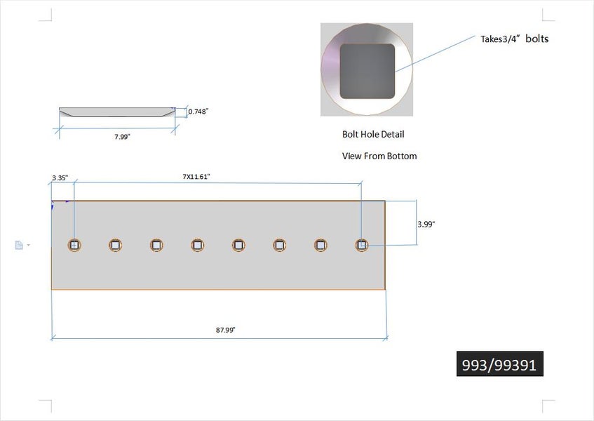 993/99391 | JCB Cutting Edges-87.99" LONG