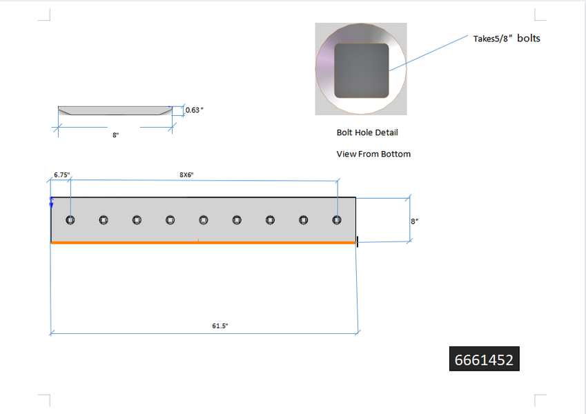 6661452 | Bobcat Style Cutting Edges-61.50" LONG
