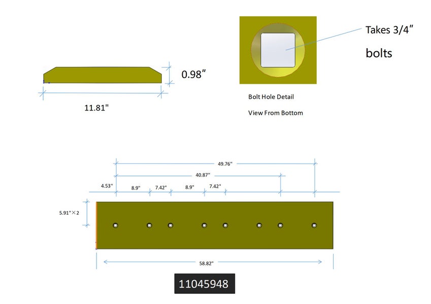 11045948 | Volvo Cutting Edges-58.81" LIP