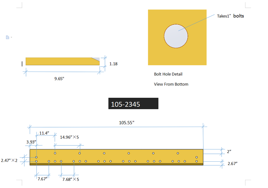 105-2345 | Caterpillar Base Edges-105.55" LONG
