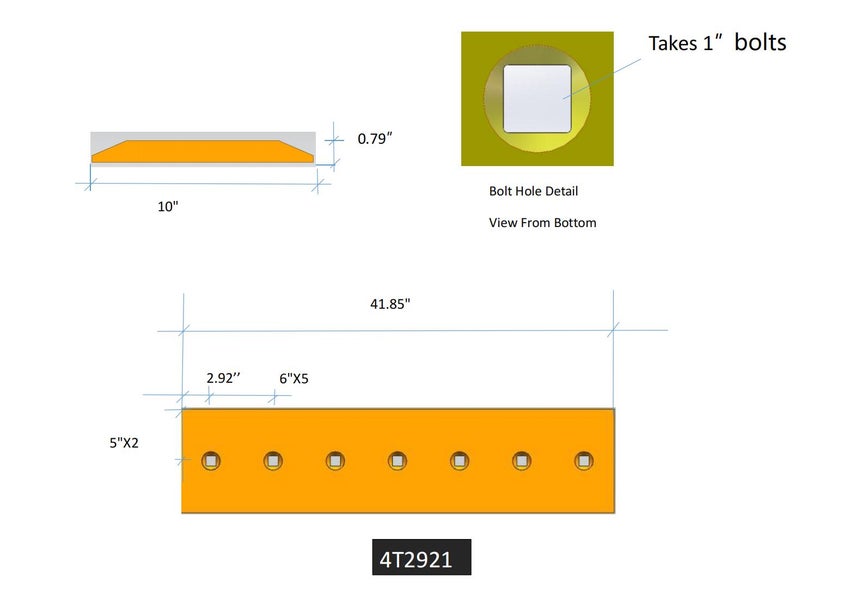 4T2921 | Caterpillar Cutting Edges-41.88" LONG
