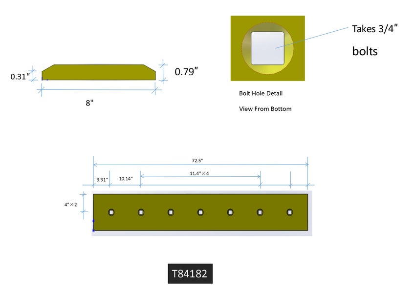 T84182 | John Deere Cutting Edges-72.50" LONG