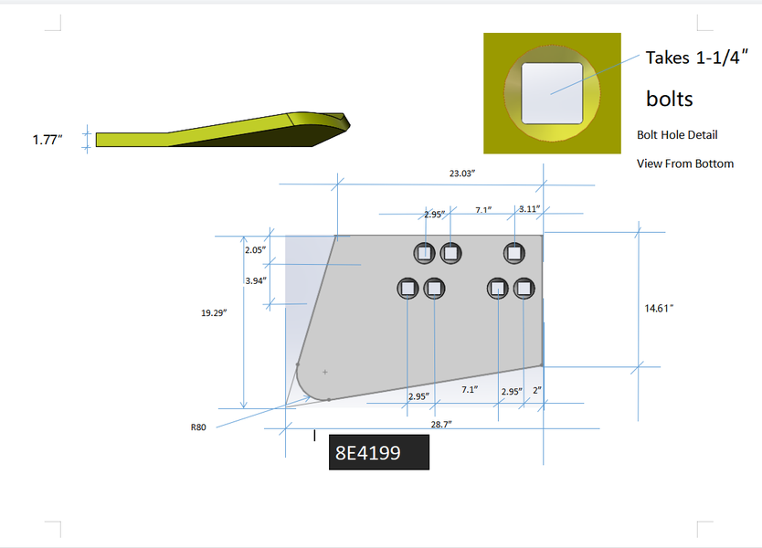 8E4199 | Caterpillar End Bits-HOT CUPPED