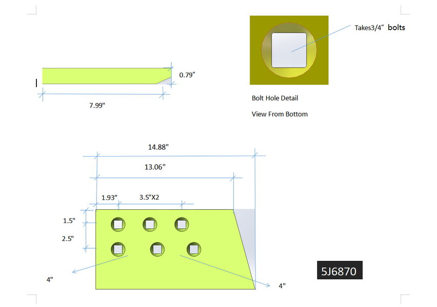 5J6870 | Caterpillar Cutting Edges-60.25" LONG