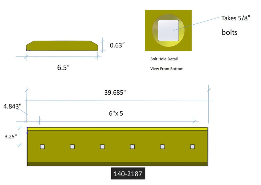 140-2187 | Caterpillar Cutting Edges-39.80" LONG