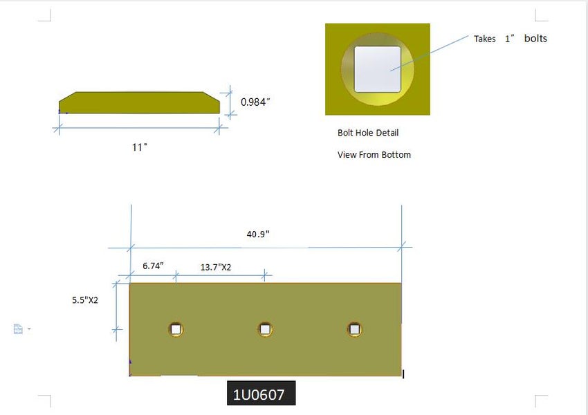 1U0607 | Caterpillar Cutting Edges-41.00" LONG