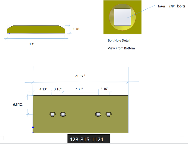Copy of 423-815-1121 | Komatsu Cutting Edges-21.9" LONG