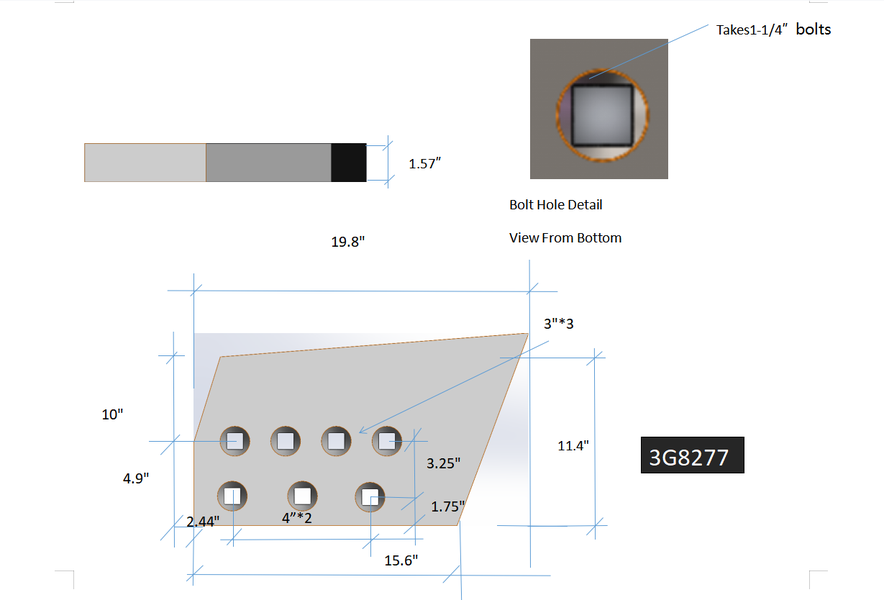 3G8277 | Caterpillar End Bits-HOT CUPPED
