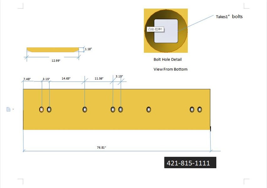 424-815-A120 | Komatsu Cutting Edges-73.41" LONG