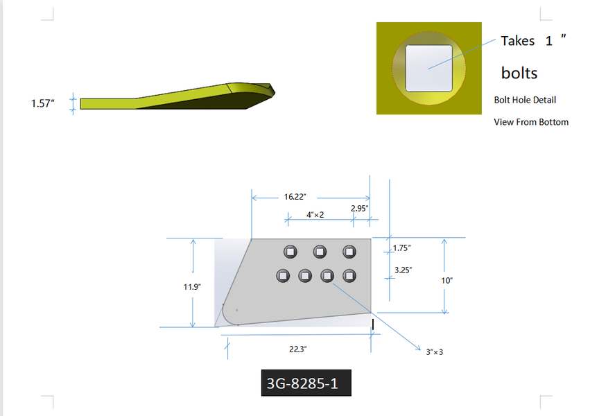3G8285 | Caterpillar End Bits-HOT CUPPED