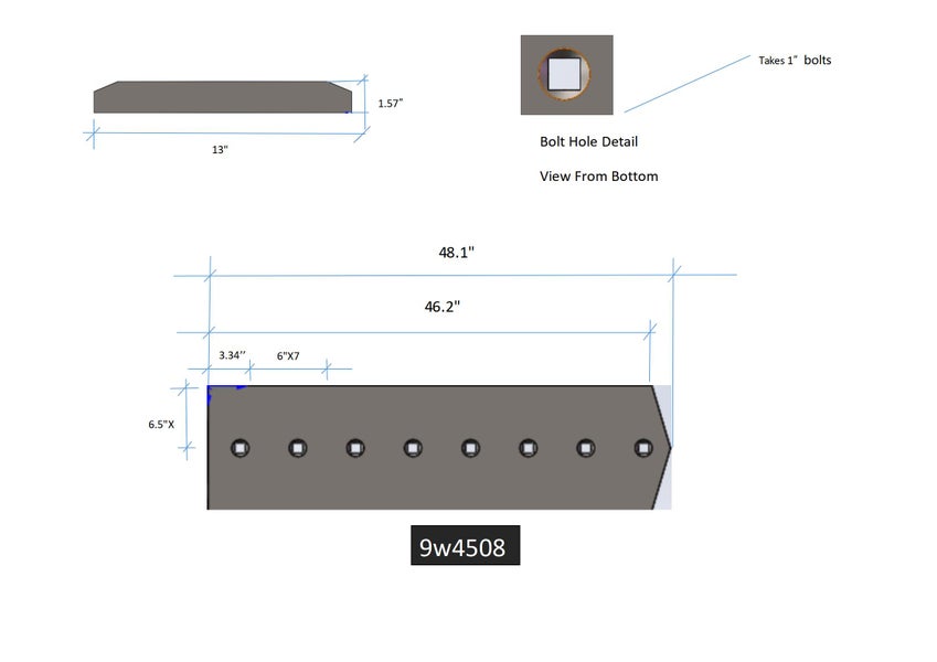9W4508 | Caterpillar Cutting Edges-48.13" LONG